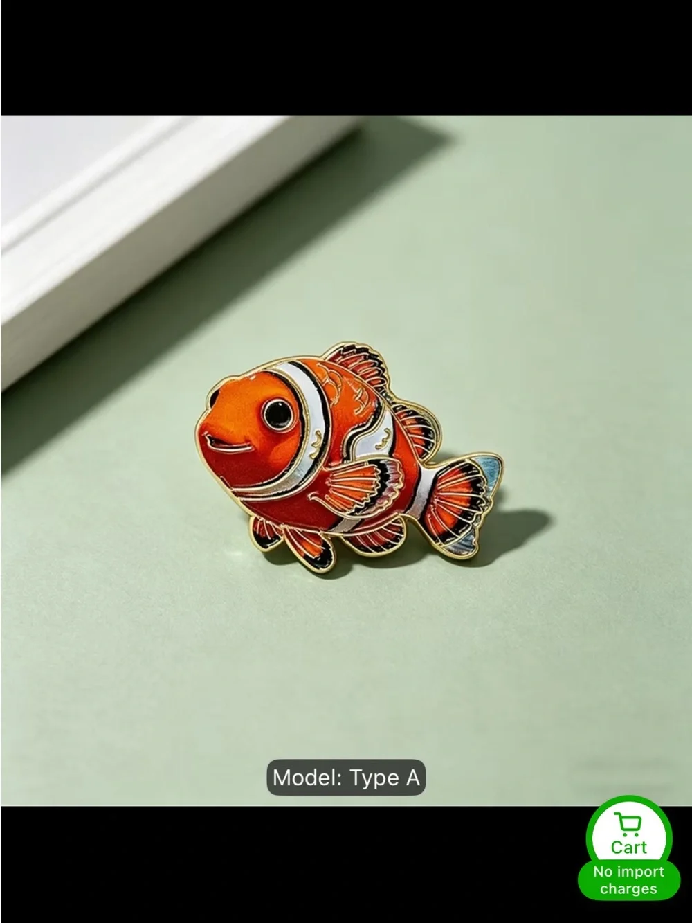 Clownfish Enamel Pin - Orange Fish Brooch